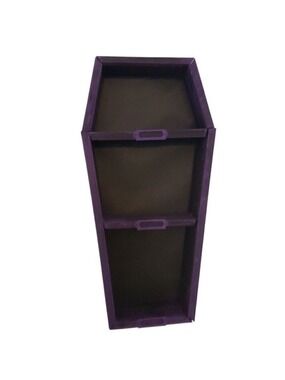 Decorative Purple & Black Cedar Coffin Shelf with Nameplates